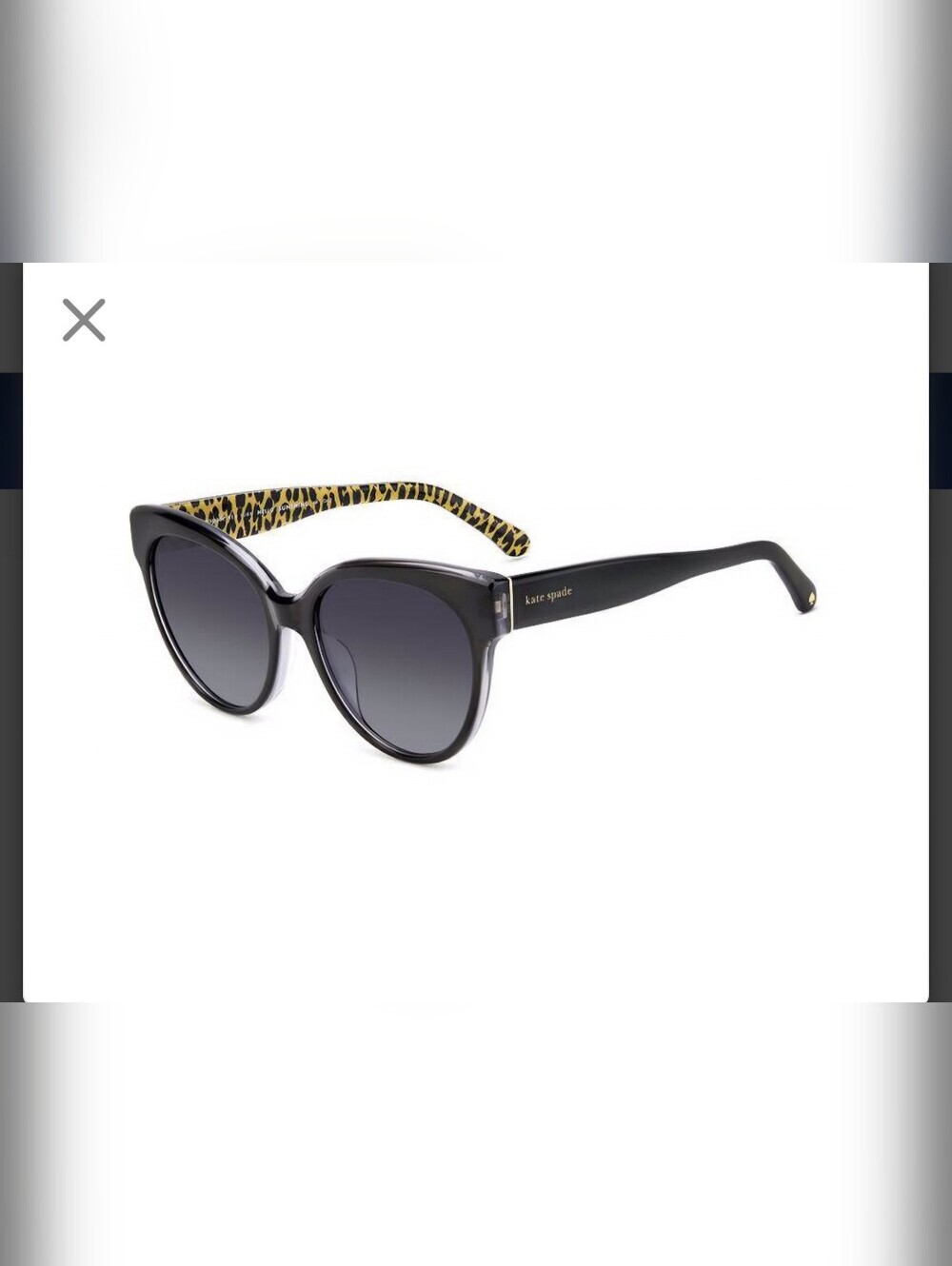 kate spade Black Cat-Eye Sunglasses with Leopard-Print Arms